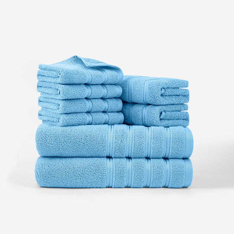 Plain Cotton Eight-piece Set of Towels 22 Towels 4 Square Towels, Promotional Embroidery Available