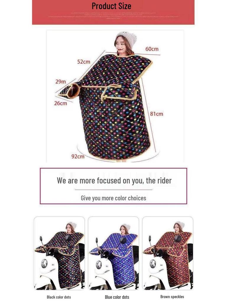 Windproof and Waterproof Winter Quilt for Yadea Aima Electric Vehicles: Thickened, Velvet-Lined Protection for Electric Bikes and Motorcycles.