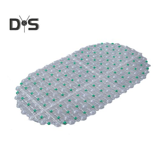 PVC Anti-slip Bath Mat Solid Color Home Kitchen Hotel Bathroom Shower Floor Mat with Suction Cup Soft Non-slip Bathtub Massage Pad Rug
