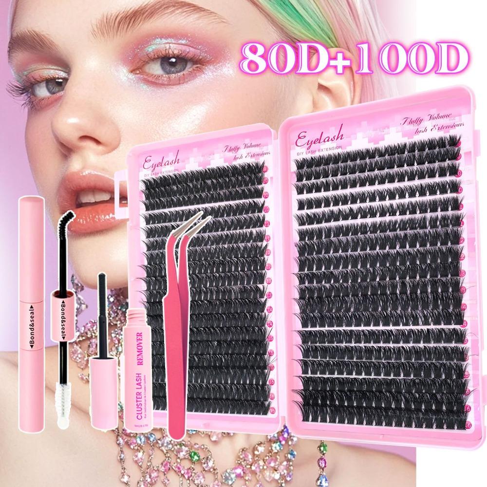 36 Rows 9-16mm Length 3D Faux Mink Lash Bond and Seal Fake Eyelash Makeup Enhancement