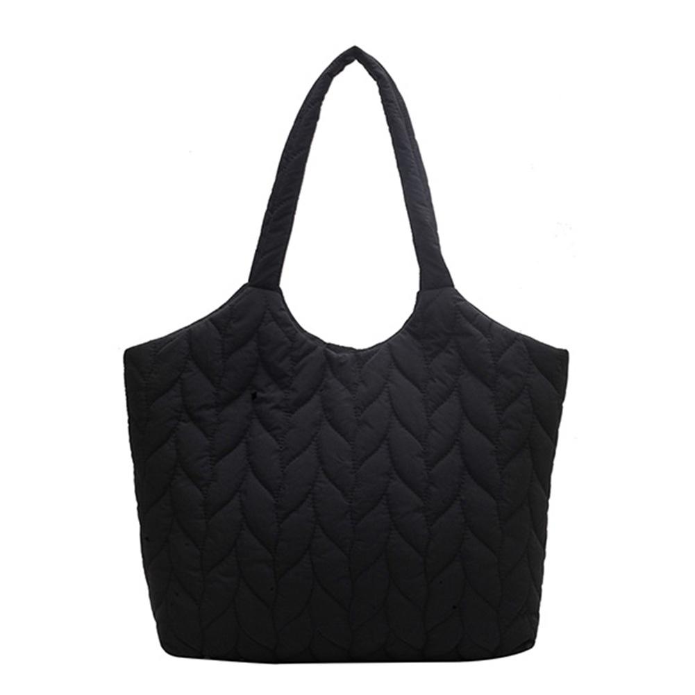 Casual Hand Bags Embroidery Thread Quilted Top-handle Bag Large Capacity Fashion Elegant Soft Cotton-Padded for Weekend Vacation