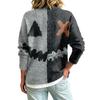 Women's Casual Button-Up Printed Jacket for Halloween Festival