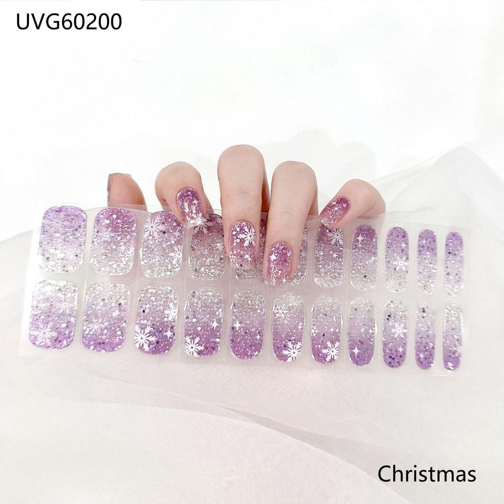 Transparent Nude UV Gel Nail Art Stickers: Semi-Cured, Semi-Baked Manicure Sheets