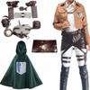 Shingeki No Kyojin Cosplay Costume Investigation Corps Cloak Uniform Recon Corps Belt Hooks Levi Mikasa Eren Jaeger Full Set