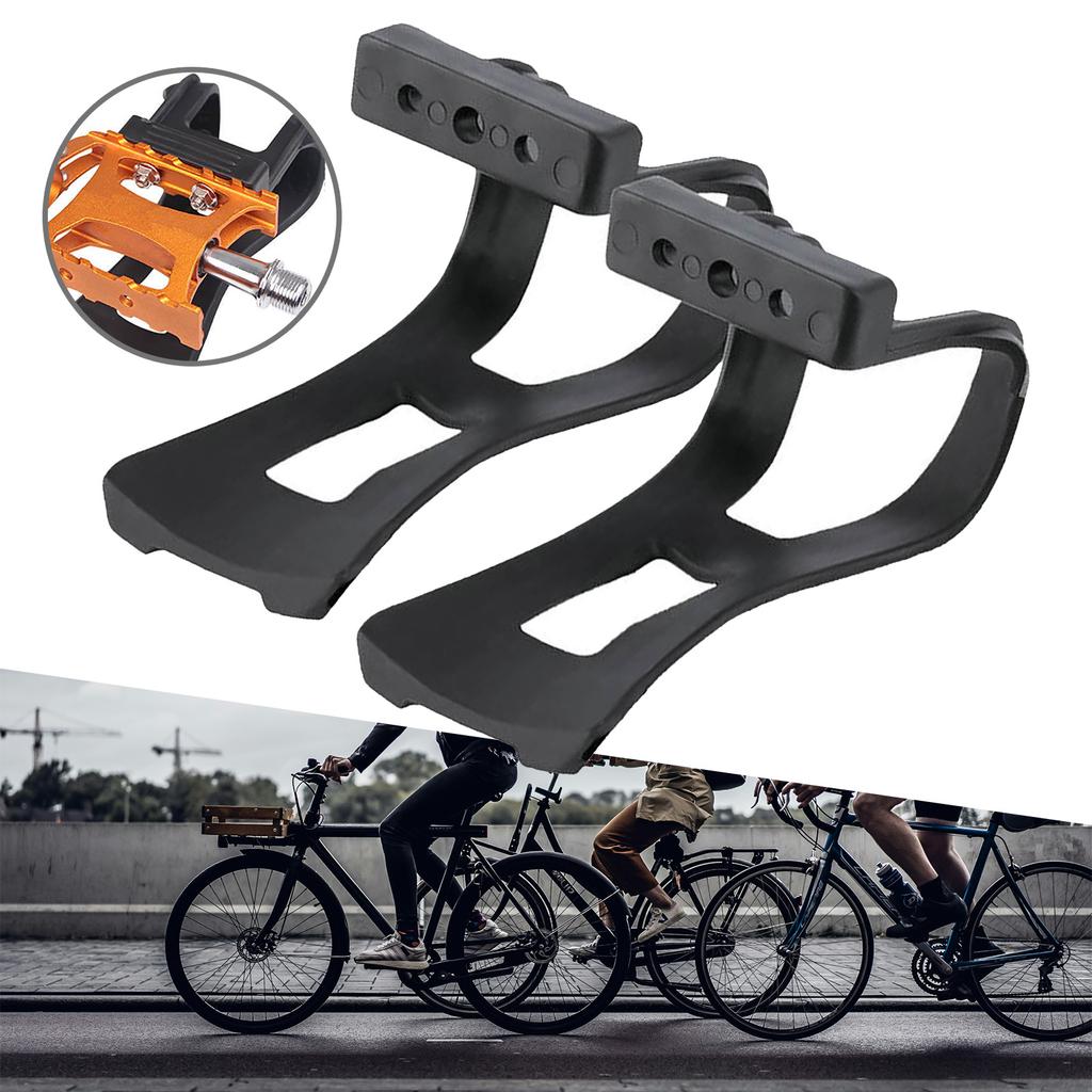 Mountain Bike Cycling Pedals Toe Clip Road Bike Pedal Half Clips Bicycles Strapless Toe Pedal Clips Cage Easy To Install