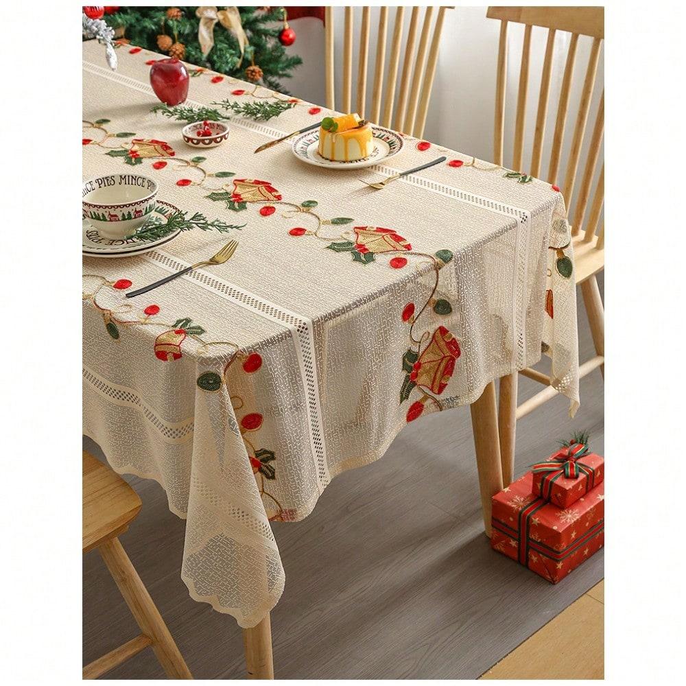 American Christmas Tablecloth Decoration Red Tablecloth, Coffee Table Table Mat Premium Dining Table Cloth