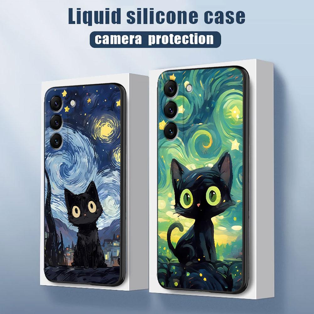 Starry Sky Cat Silicone Capa Bumper Cover Phone Case for Huawei P30 Lite P40 Lite P Smart Z P30 Pro P20 Lite P Smart 2019 P20