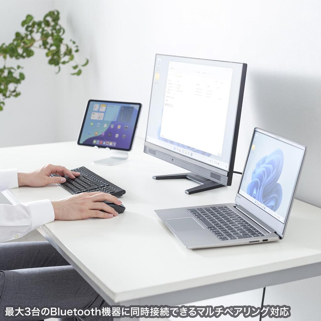 Sanwa Supply Silent Bluetooth Mouse (Tilt Wheel, High-Speed Scrolling) MA-BBS529BK