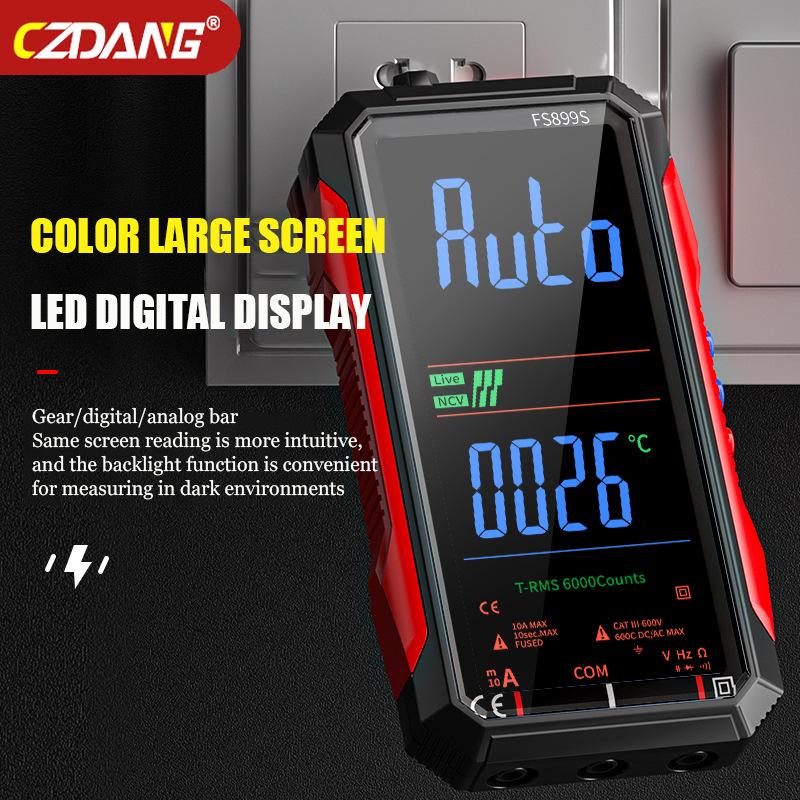 Voice Digital Multimeter Auto Range True RMS Full Screen Anti-burn Portable High Precision Electrician Continuity Tester