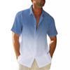 Men'S Summer Short-Sleeved Shirt Interface Color 3D Printing Trend Casual Lapel Shirt