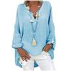 6-Color Loose Shirt Women's Casual Solid Color Top Spring Autumn V-Neck Long Sleeved Blouse