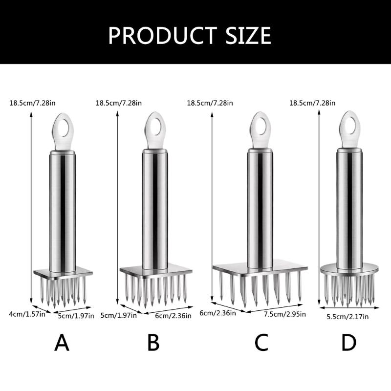Efficient 304Stainless Steel Meat Skewer Needle Meat Tenderizer Meat Tool for Securely Holding Meat During Cooking