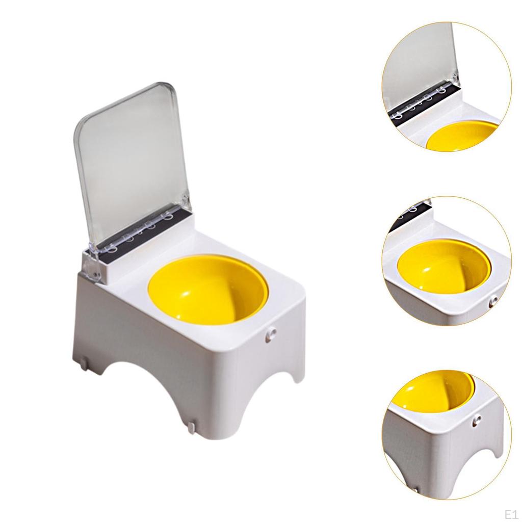 Cat Bowl with Raised Stand Auto Open Cover Pet Protect Pet's Neck for Cats Dogs Stable Smart