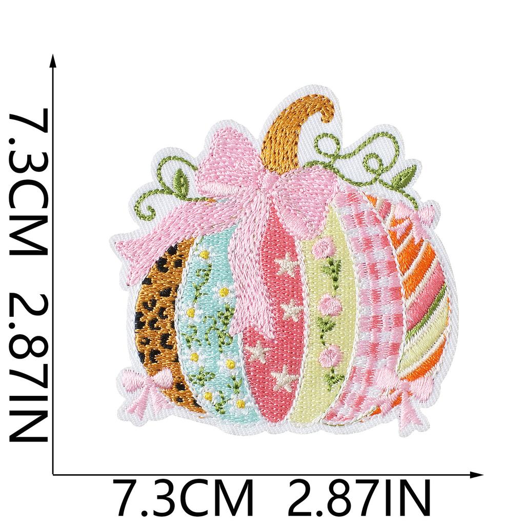 Fun Halloween Party Pumpkin Sweater Backpack Shoes And Hats Embroidery Cloth Sticker Ironing Patch Sticker Computer Embroidery Label
