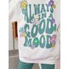 Children's Clothing Girls Floral English Patterns Off-Shoulder Pullover Flared Pants Two-Piece Set Blue-Green Pants Comfortable and Versatile Set