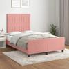 Pink Bed Frame without Mattress 120 x 190 cm Velvet