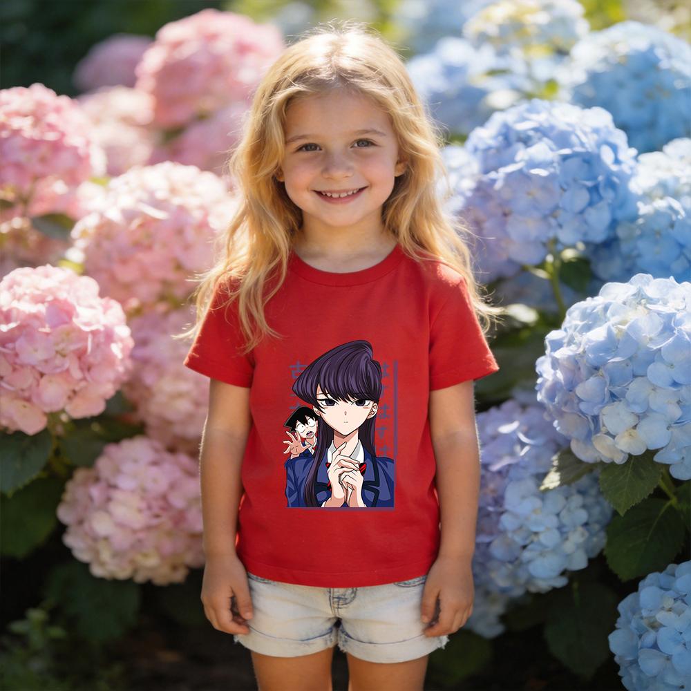 Komi Cant Communicate Komi Shouko Anime Print Cotton T Shirt for Boys Girls Kids Short Sleeve Summer Casual Top 100