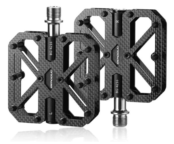 Ultra-Light 3 Bearing Pedals Carbon Fiber Axle Tube Bike Pedal High Lubrication Widened Cycling Bicycle Pedals Pedal чёрный