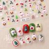 Christmas Nail Art Stickers Cartoon Santa Claus Snowman Snowflake Embossed Pattern Nail Sticker Nail Decals Manicure Decorations
