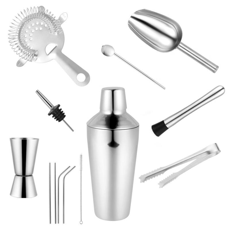 Stainless Steel Cocktail Shaker & Bartending Tool Set