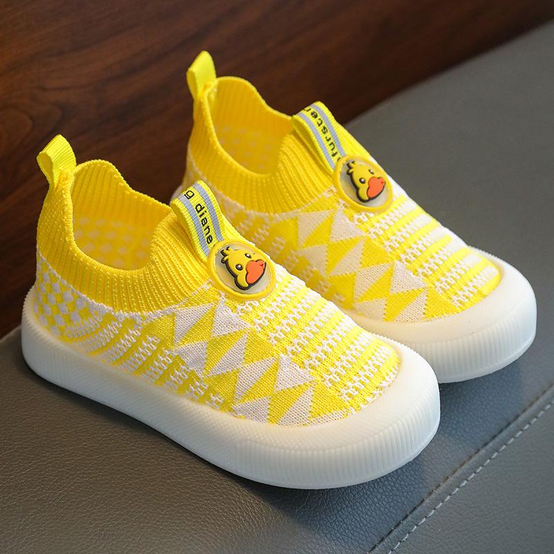 Prodyšné síťované nazouvací boty Holey pro děti Flyknit - Nešlapavá měkká podrážka, ležérní dětské boty