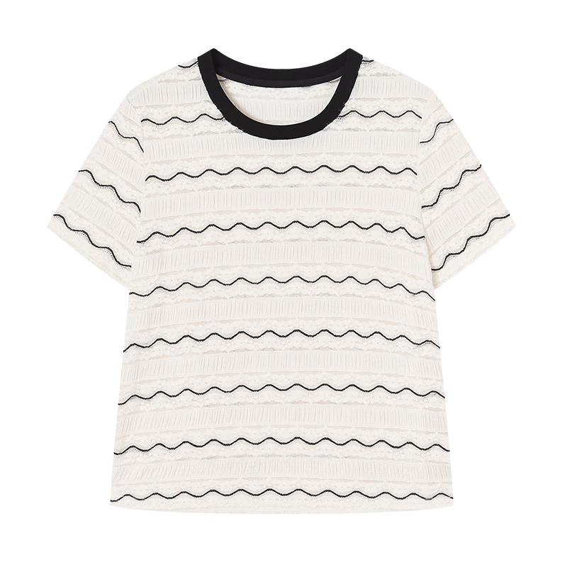 Women s Striped Lace Knit Top XL