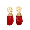 Vintage Ruby Earrings, European and American Exaggerated Women's Light Luxury High-end Niche Design Earrings