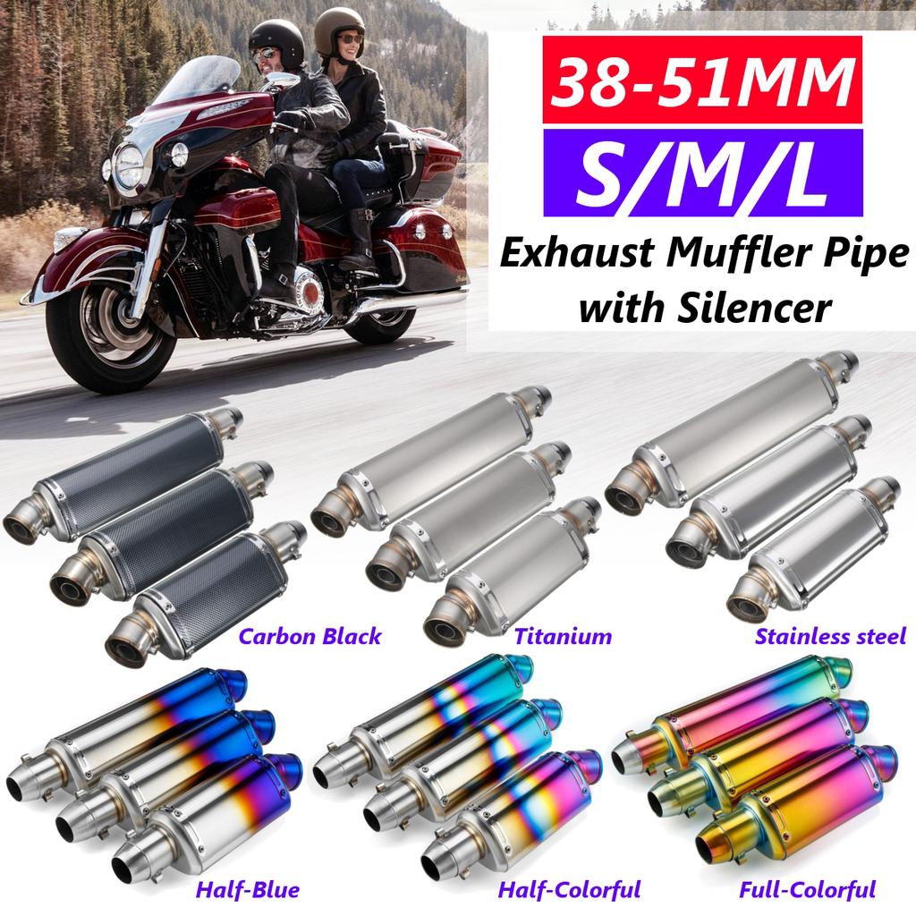 Pnndee All Black Universal 38-51mm Slip-on Modified Motorcycle Exhaust Pipe Muffler for Street/Sport Motorcycles and Scooters Pnndee All Black Universal 38-51mm Slip-on Modified Motorcycle Exhaust Pipe Muffler for Street/Sport Motorcycles and Scooters