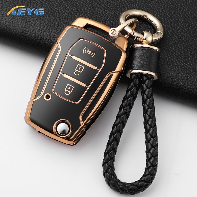Soft Tpu Car Key Case Cover Shell For Ssangyong Kyron 2 Sanka Actyon Korando Tivoli 3 Buttons Smart Keyless Keychain Accessories