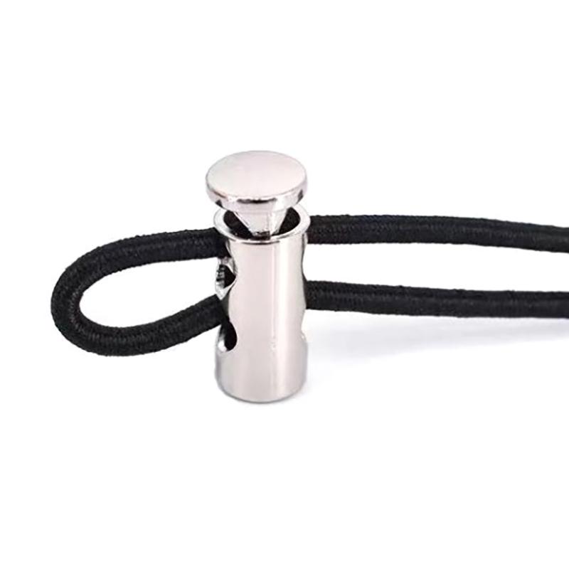 10 stk Metall Svart Snorlås Fjærspenne Stopper To Hull Snørlås