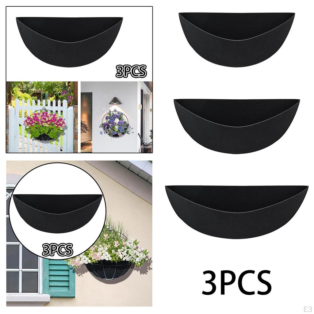 3 Pieces Felt Trough Planter Liner Flower Basket Hanging Lining for Gardening Lovers