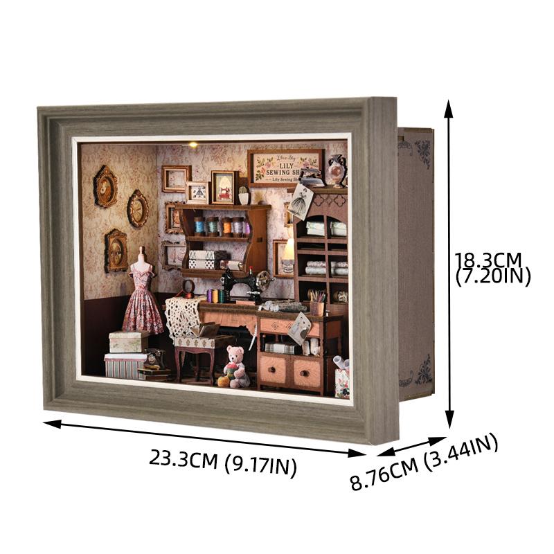 

DIY Book Nook Книжный магазин Набор Фото Миниатюрный Деревянный Кукольный домик со Светом Вставка-полка 3D Пазл Декор для Подарка Совиная Книжная лавка