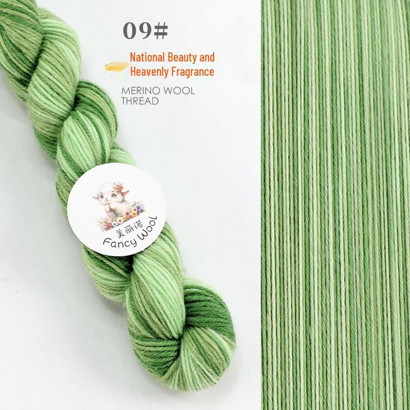 Hand-Dyed Variegated Wool Yarn: Ideal for DIY Knitting, Medium-Thickness Cotton, and Wool Blend for Hats and Scarves