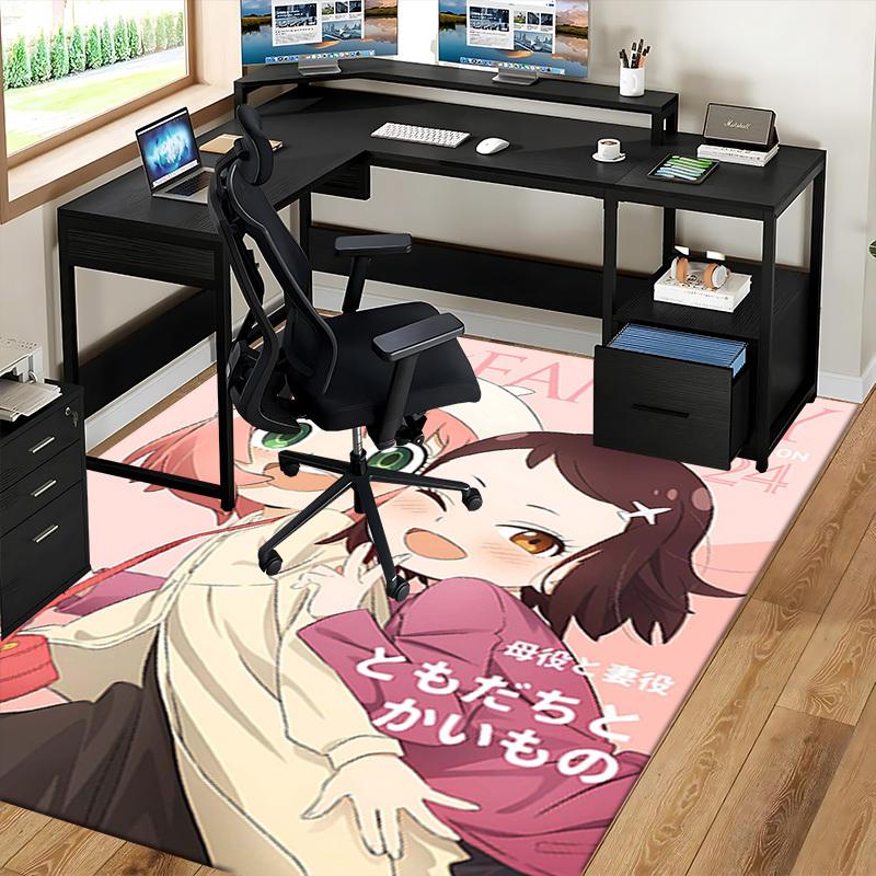 1pc Spy X Family Mission 24 Chair Mat - Anime Cartoon Design Office Desk Pad, Non-Slip Carpet for Home Decor, Gaming Room, Bedroom, Living Room, Seaso