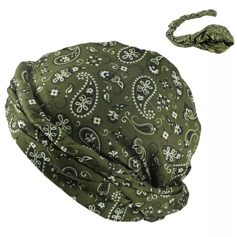 Men Women Paisley Print Headscarf Pirate Hat Outdoor Sport Cycling Bandana Sweat Absorbant Muslim Turban Bohe Style Head Wrap