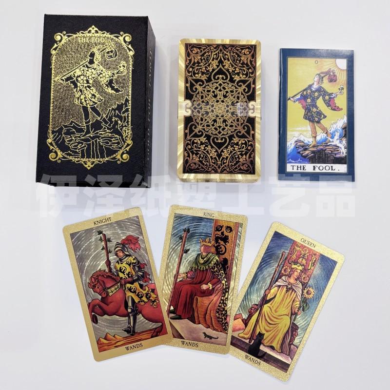 Set di Carte Tarocchi Impermeabile con Foglia d'Oro, Stampa a Colori Completi e Istruzioni di Gioco