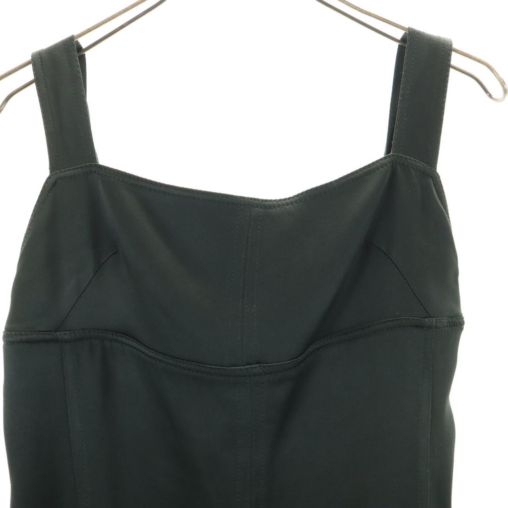 Zara No Sleeve Long Dress S Dark Green Women Used