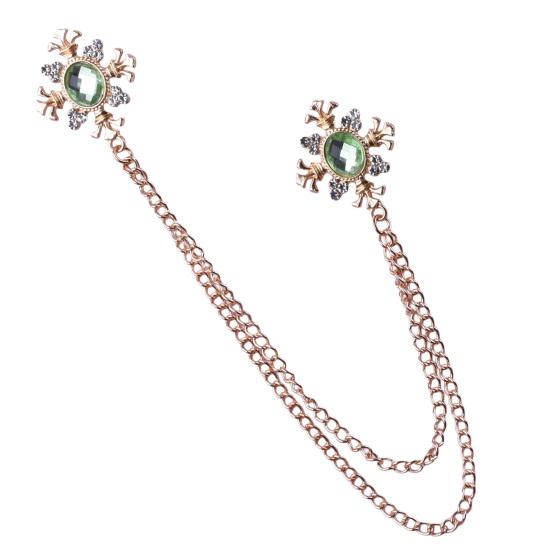 Suit Brooch for Men & Women Double Staggered Metal Hanging