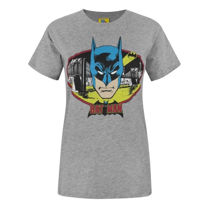 Junk Food Womens/Ladies Retro Mask Batman T-Shirt M gris