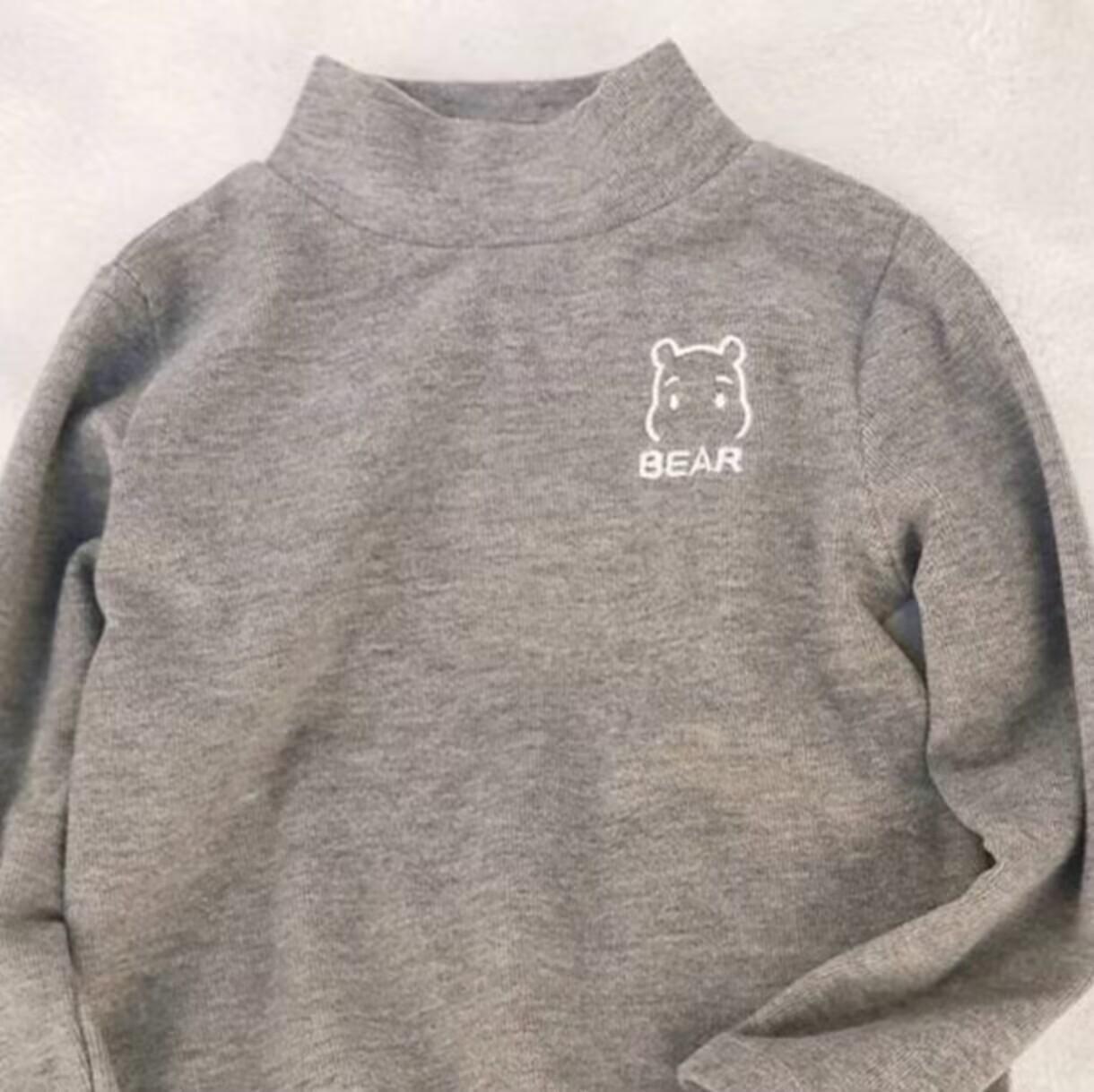 Kids Fleece Lined Thermal Long Sleeve Turtleneck Base Layer Top for Boys and Girls 80