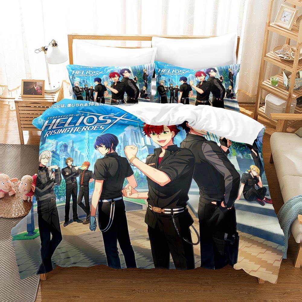 3D Cartoons Game HELIOS Rising Heroes Bedding Set Single Twin Full Queen King Size Bed Set Adult Kid Bedroom Duvet Cover Sets