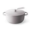 Vermicular Cast Iron Enamel Matte Cloud Waterless Cooking and Bake Includes Recipe Oven Pot Pot, 22cm, Pink, Function, Booklet, 2, Self-Standing Lid,
