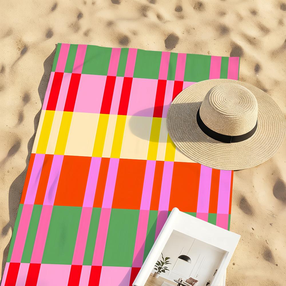 Colourful Stripes Towel Soft Pool Gift For Travel Gym Shower Camping Quick Dry Sports Large Beach Towels
