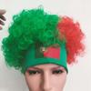 Fotbalový zápas Národní vlajka Paruka Afro vlasy Dekorace Fotbalový fanoušek Oslavné rekvizity