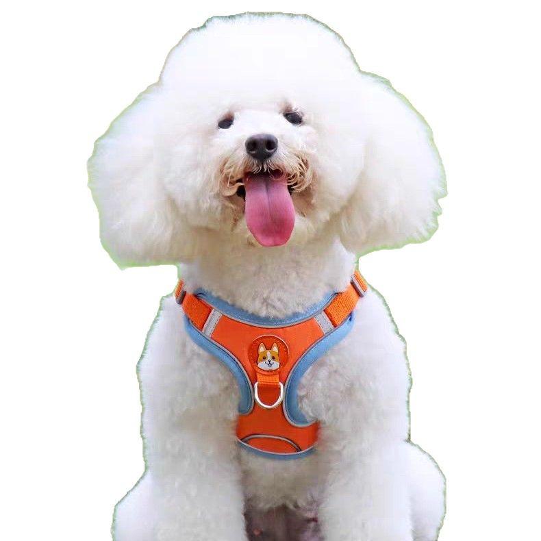 Reflective Adjustable Dog Harness and Leash Set for Small Breeds - Breathable Vest Style