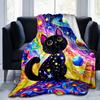 1pc Cosmic Cats Art Blanket  Home Decor, Gift Idea, Suitable for All Seasons,Living Room, Travel, Camping, Car Blankets
