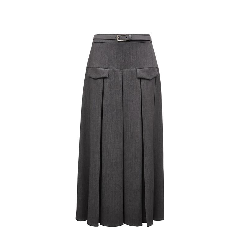Veromoda 2025 Spring Elegant Pleated Midi Skirt