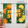 2pcs 2D flat printing Party Curtains Fresh Start Citrus Fruit Polyester Without Electricity Holiday Decorations Use for Indoor