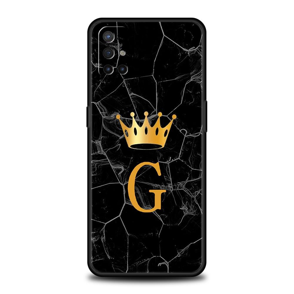Crown Letter A To Z Phone Case For OnePlus 15 13 12 11 10 Pro 13T 13R 12R 9 8T 8 7 7T 9R Nord 2T CE 2 3 4 5G Soft Cover