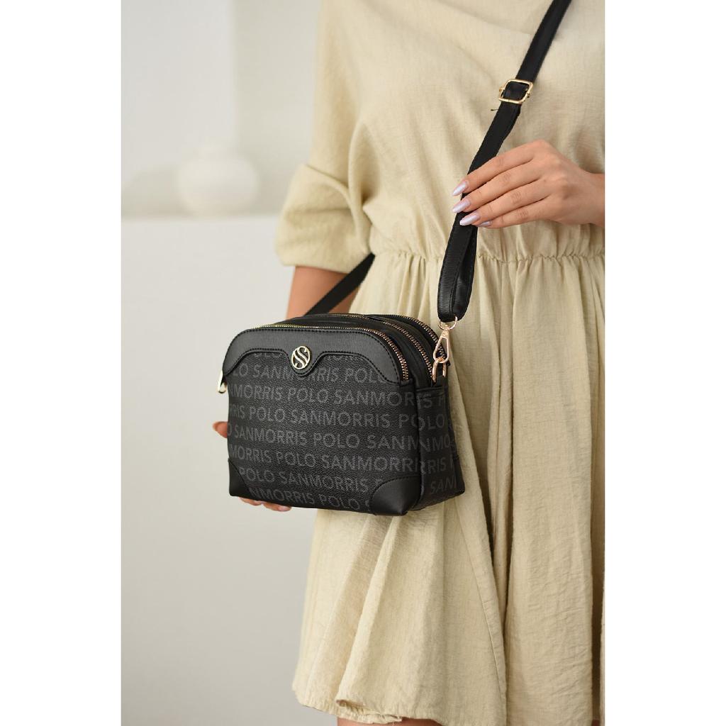 Verstellbare Schulter- und Umhängetasche für Damen mit Kreuzriemen und 4 Fächern